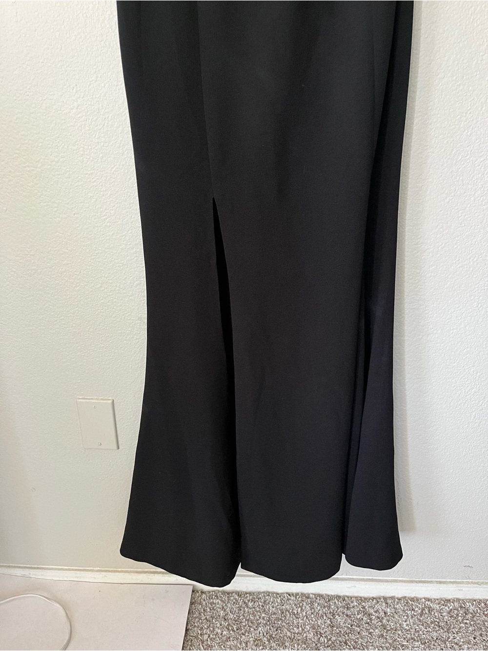 Dress The Population Georgina One Shoulder Crepe Black Gown Women's Size L - Picture 7 of 16